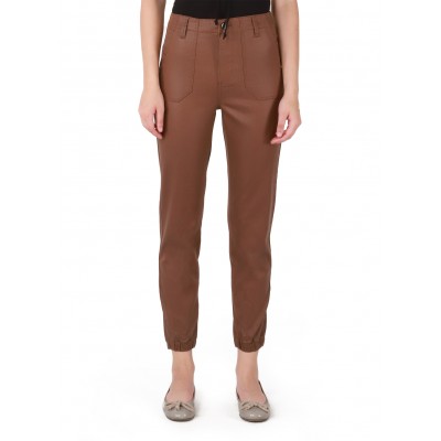 Pantalon couleur cuivre enduit style jogger  4 poches 